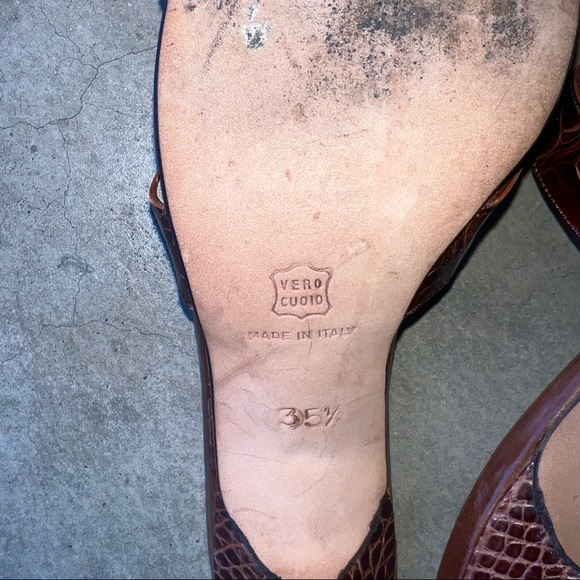 TITTI DELL’ ACQUA ALLIGATOR LEATHER MULES/SLIDES/SHOES - Picture 10 of 10